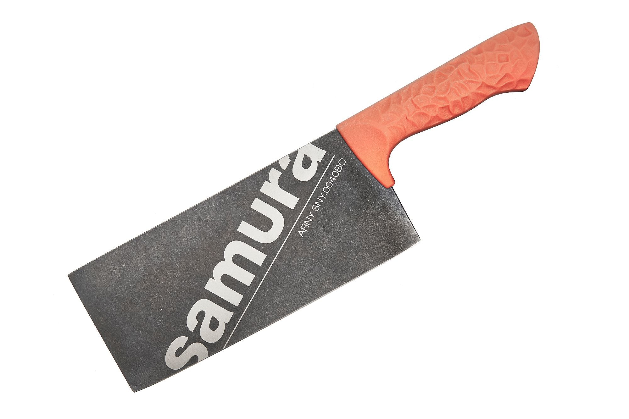 Samura ARNY stonewash Asian Chef's knife 8.2 Azjatycki tasak kuchenny Samura Arny to trwałe i wszechstronne narzędzie przeznaczone do wydajnego przygotowywania potraw. Wykonane ze stali nierdzewnej molibdenowo-wanadowej AUS-8