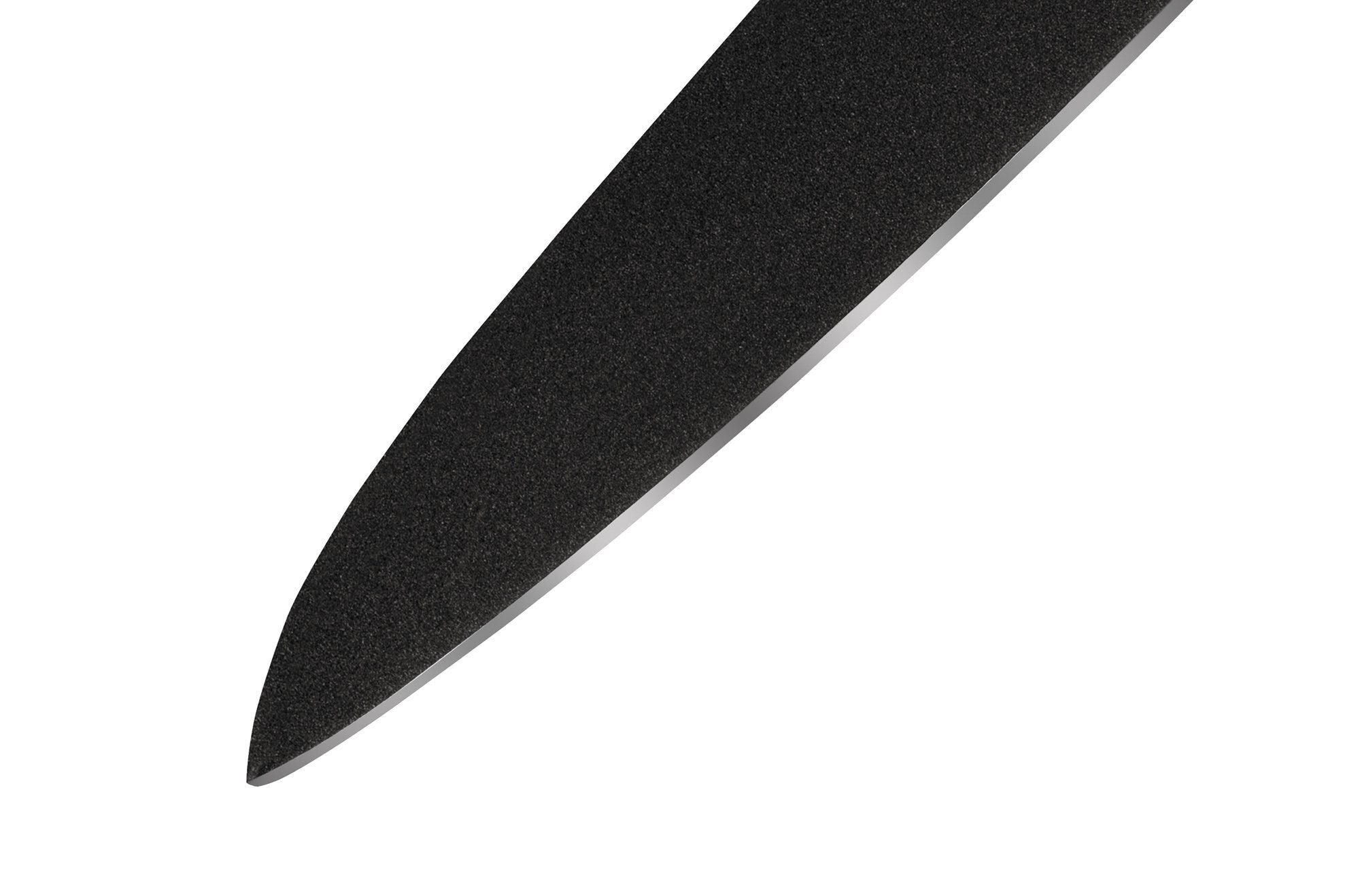 Samura SHADOW Slicing knife with black non-stick coating 7.7 bakaliów i składników stosowanych w kuchni japońskiej. Dzięki ostrzu o średnicy 196 mm pozwala tworzyć cienkie