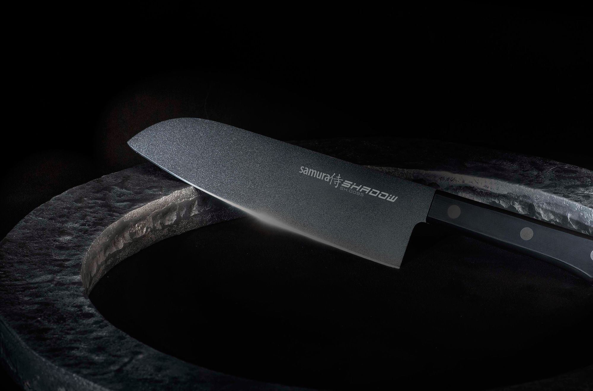 Samura SHADOW Santoku knife with black non-stick coating 7.0 Samura SHADOW Santoku knife with black non-stick coating 7.0