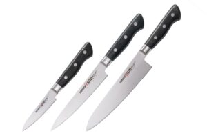 Samura PRO-S Set of 3 kitchen knives in a gift box: Paring knife, Utility knife, Chef's knife