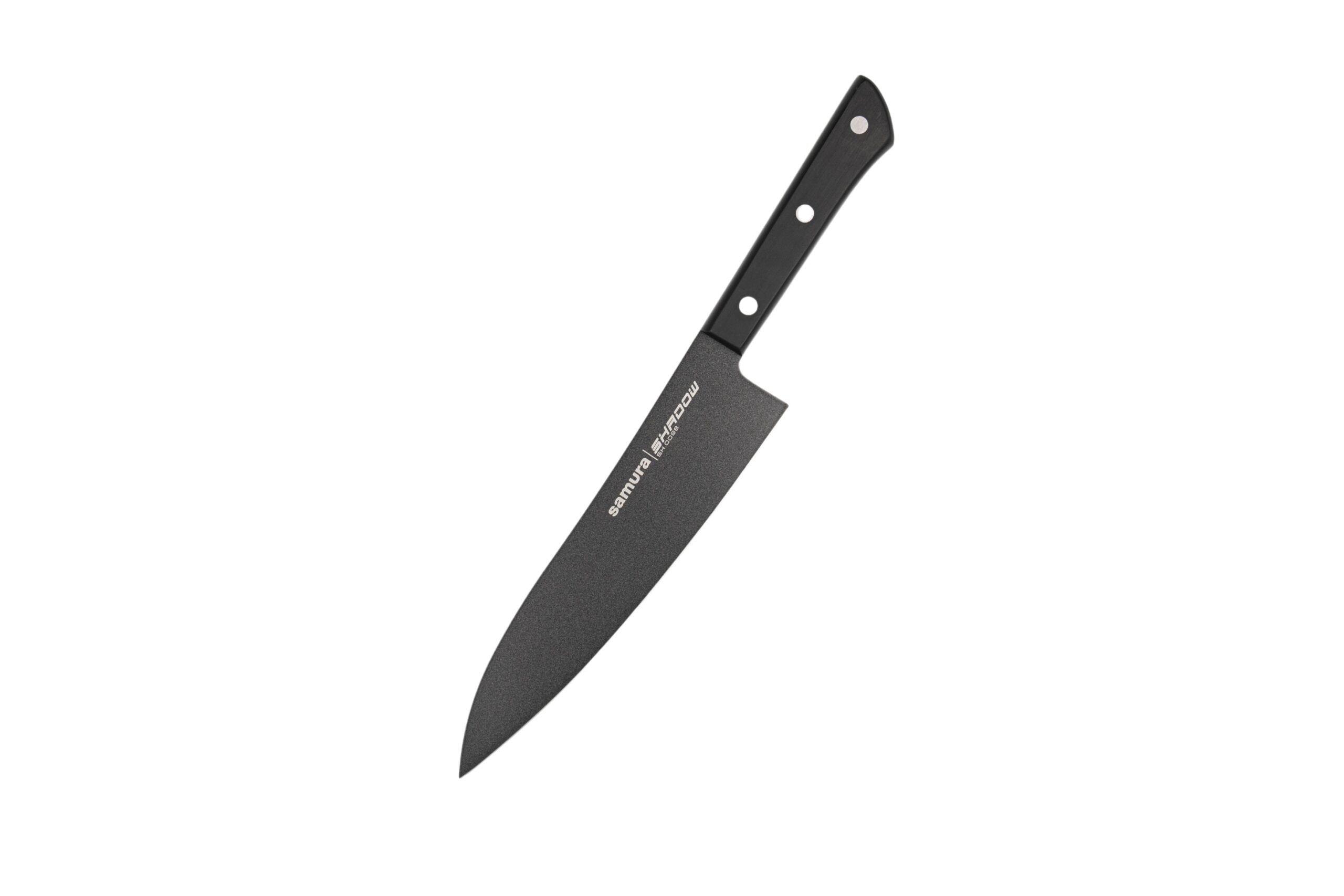 Samura SHADOW Grand Santoku knife with black non-stick coating 7.8 Nóż Samura Shadow Santoku to wszechstronne narzędzie kuchenne przeznaczone do krojenia