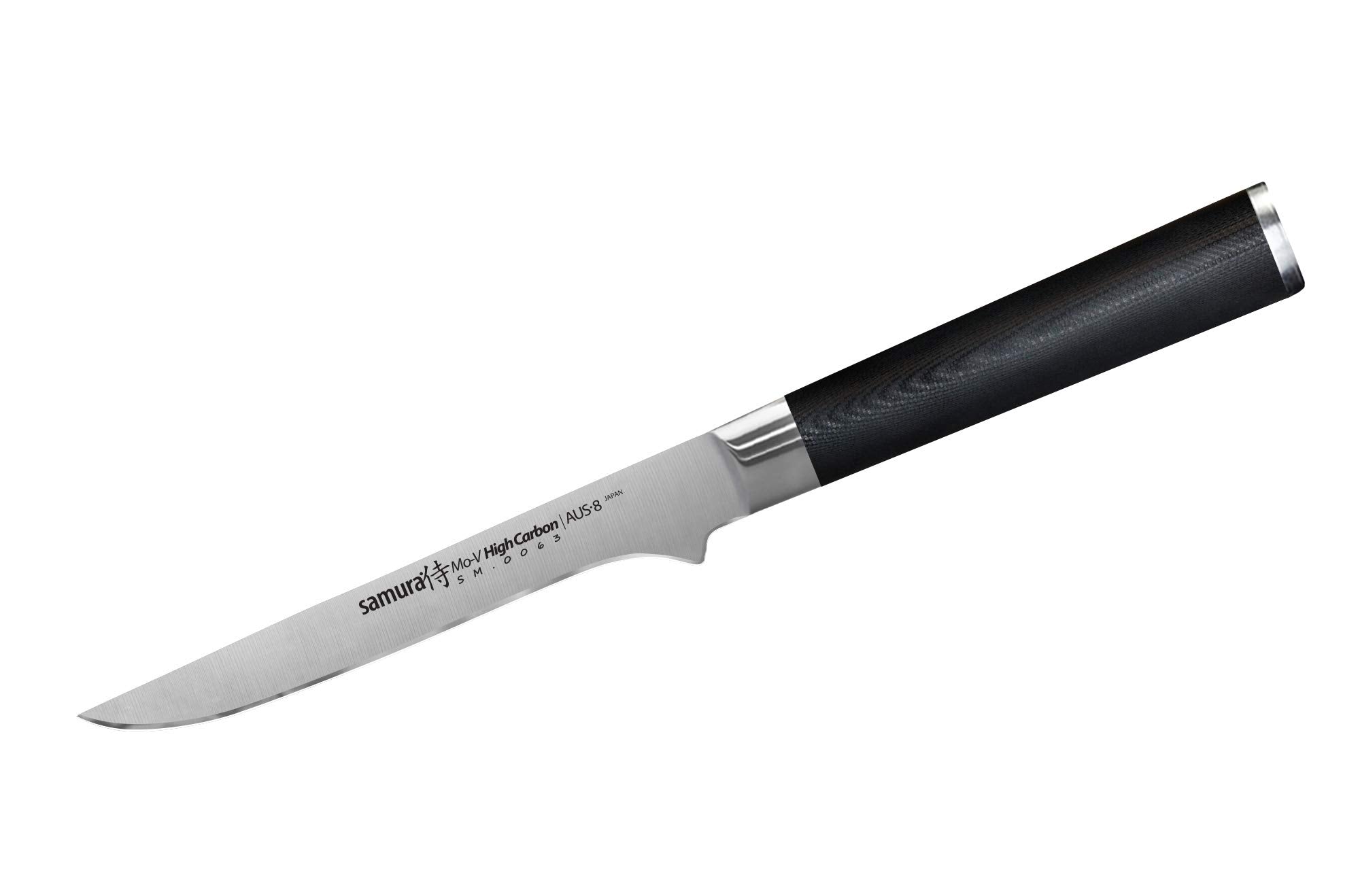 Samura MO-V Boning knife 6.5 Nóż do trybowania Samura Mo-V to precyzyjne narzędzie przeznaczone do dokładnego i kontrolowanego oddzielania mięsa od kości.