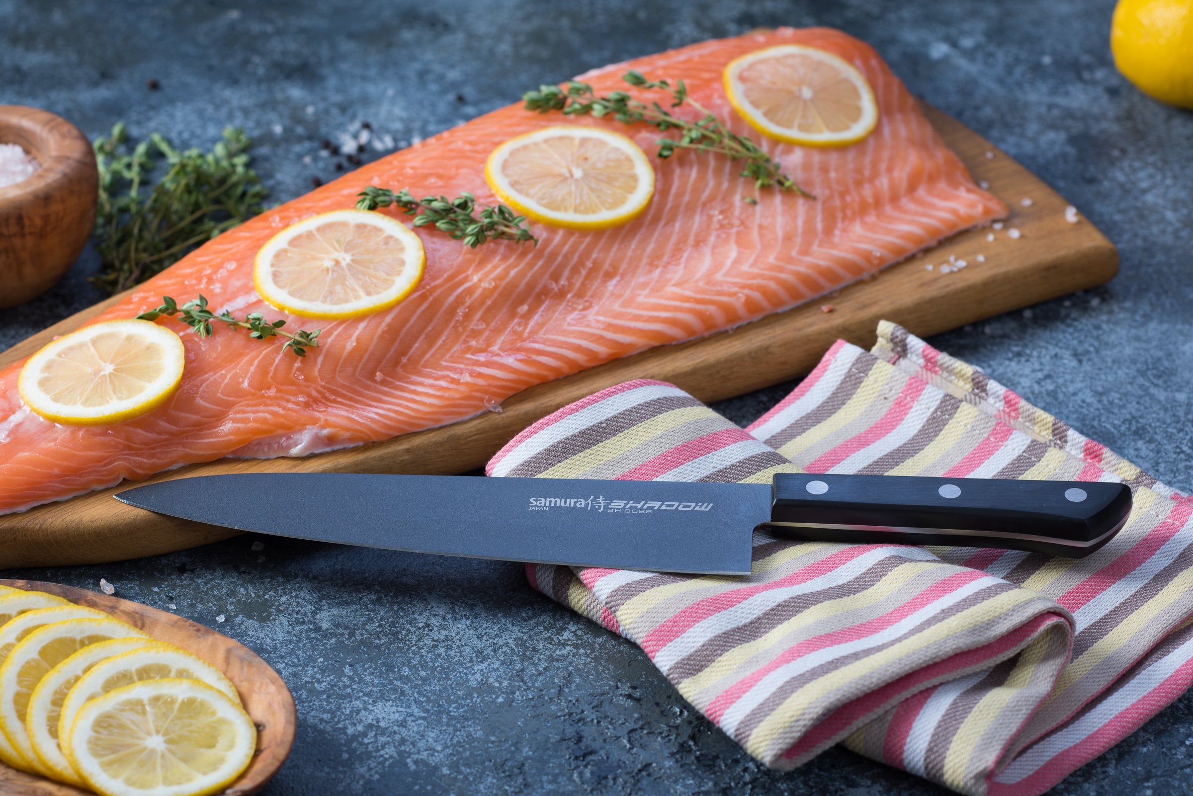 Samura SHADOW Set of 3 kitchen knives: Chef's knife, Utility knife, Paring knife with black non-stick coating 6 Samura SHADOW Set of 3 kitchen knives: Chef's knife, Utility knife, Paring knife with black non-stick coating - obrazek 6