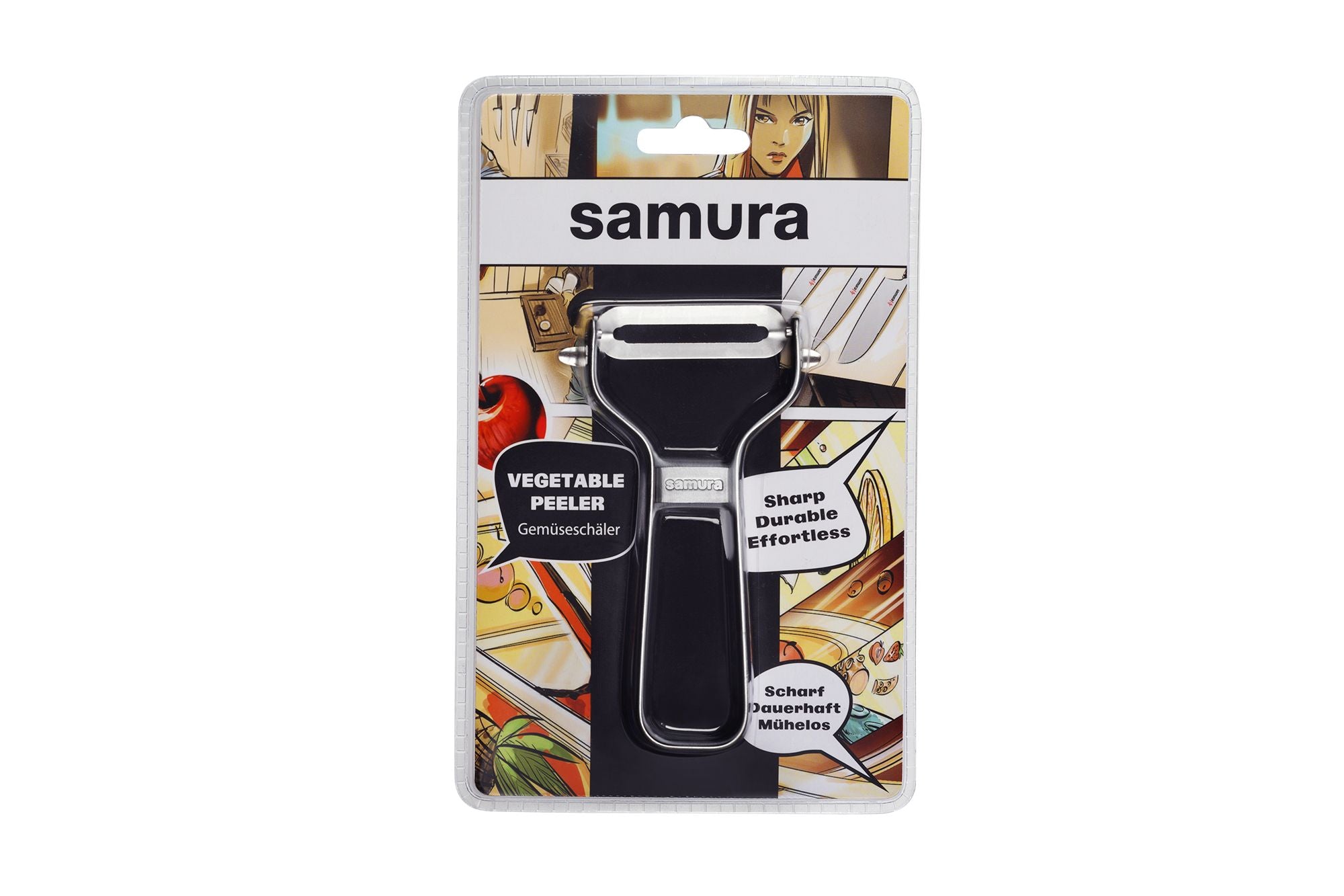 Samura Stainless steel Vegetable Peeler, straight blade 2 Samura Stainless steel Vegetable Peeler, straight blade - obrazek 2