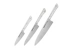 Samura HARAKIRI Acryl Set of 3 kitchen knives: Paring knife, Utility knife, Chef's knife Samura HARAKIRI Acryl Set of 3 kitchen knives: Paring knife, Utility knife, Chef's knife