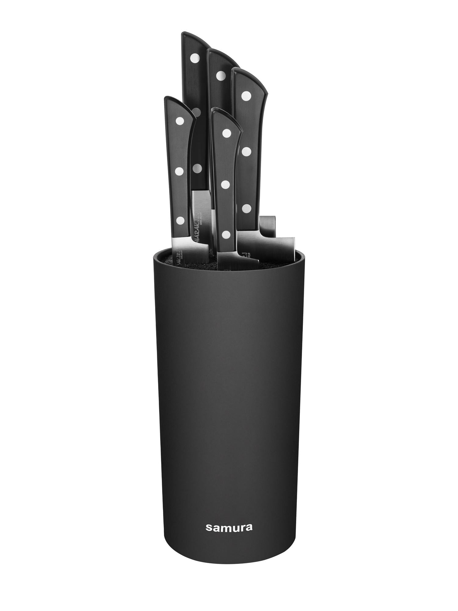 Samura Brush block for knives with soft touch coating, 11x11x22.5 cm, Black color 7 Samura Brush block for knives with soft touch coating, 11x11x22.5 cm, Black color - obrazek 7