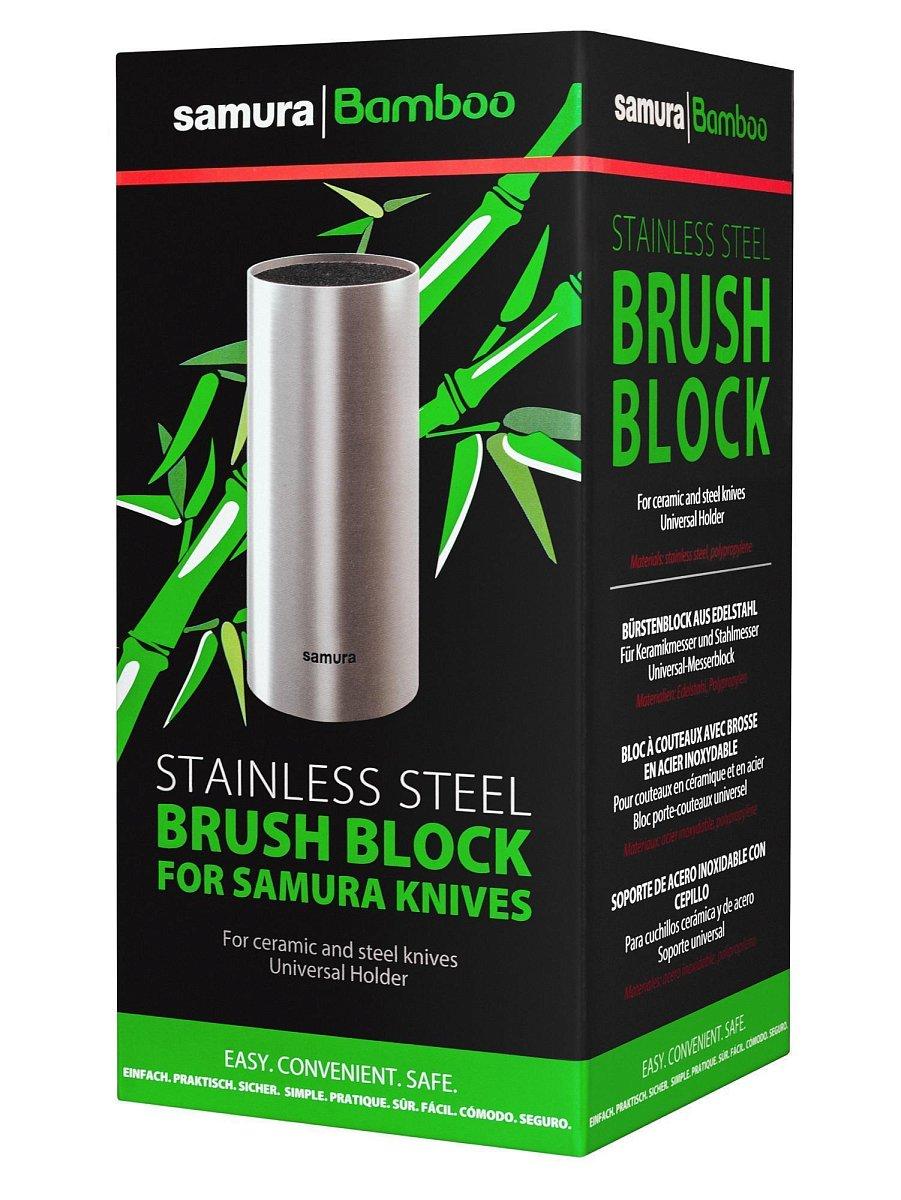 Samura Knife Brush Block Bamboo 11x11x18 cm. Bamboo style package. 6 Samura Knife Brush Block Bamboo 11x11x18 cm. Bamboo style package. - obrazek 6