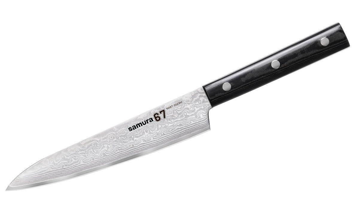 Samura DAMASCUS 67 Set of 3 kitchen knives: Paring knife, Utility knife, Chef's knife 67 layers 4 Samura DAMASCUS 67 Set of 3 kitchen knives: Paring knife, Utility knife, Chef's knife 67 layers - obrazek 4