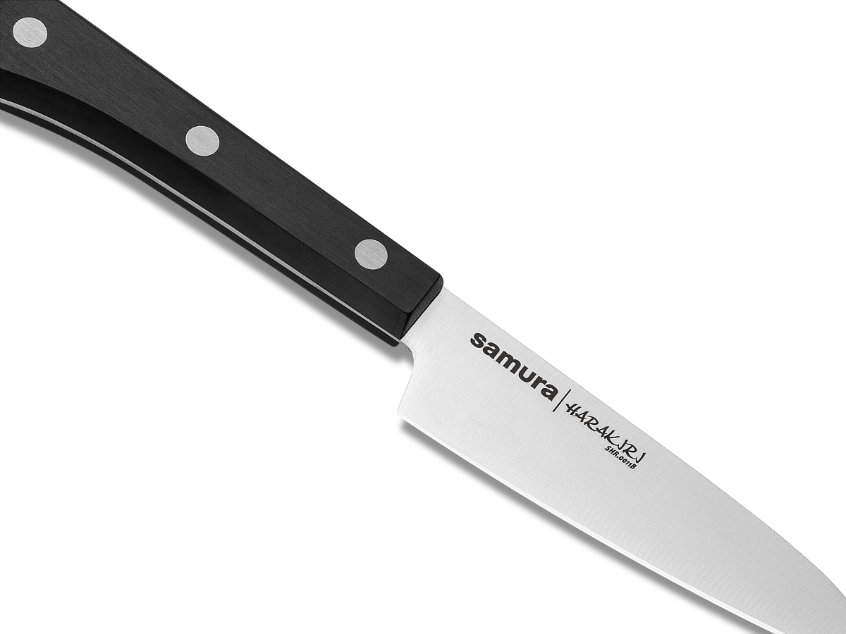 Samura HARAKIRI Set of 5 kitchen knives, white handle: Paring, Utility, Nakiri, Santoku, Chef's knife. 3 nóż nakiri