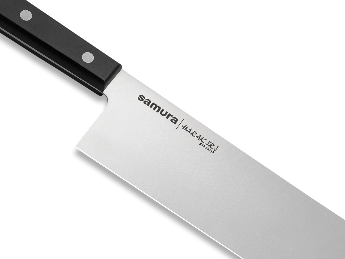 Samura HARAKIRI Set of 5 kitchen knives, white handle: Paring, Utility, Nakiri, Santoku, Chef's knife. 5 Samura HARAKIRI Set of 5 kitchen knives, white handle: Paring, Utility, Nakiri, Santoku, Chef's knife. - obrazek 5