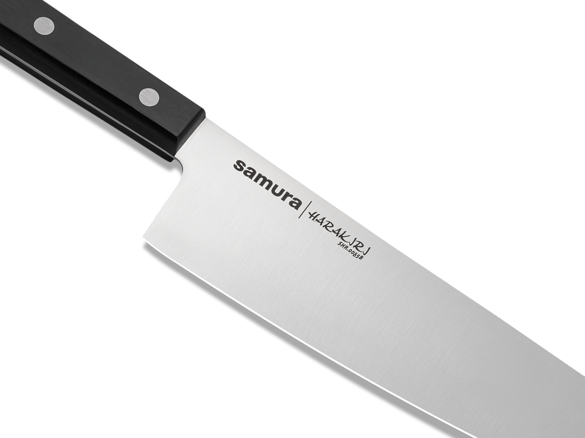 Samura HARAKIRI Set of 5 kitchen knives, white handle: Paring, Utility, Nakiri, Santoku, Chef's knife. 6 Samura HARAKIRI Set of 5 kitchen knives, white handle: Paring, Utility, Nakiri, Santoku, Chef's knife. - obrazek 6