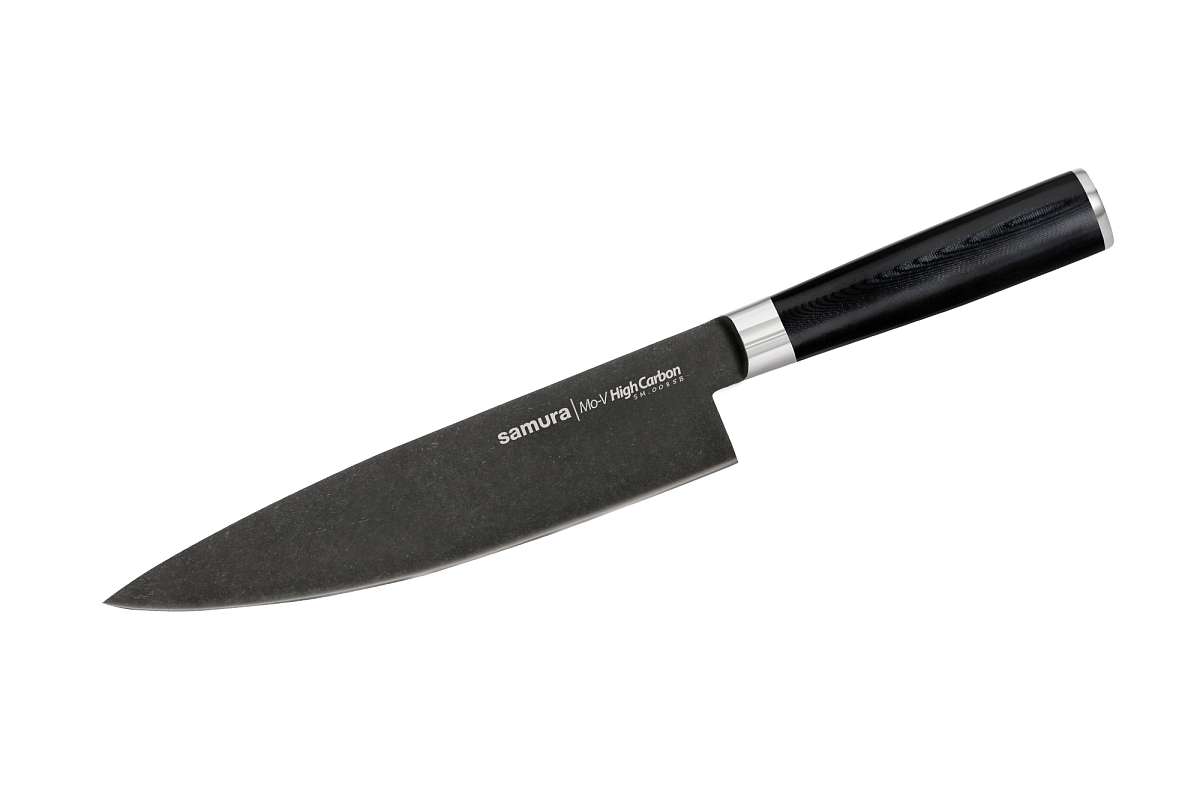 Samura MO-V Stonewash Set of 3 kitchen knives: Stonewash Paring knife, Stonewash Utility knife, Stonewash Chef's knife 4 Samura MO-V Stonewash Set of 3 kitchen knives: Stonewash Paring knife, Stonewash Utility knife, Stonewash Chef's knife - obrazek 4