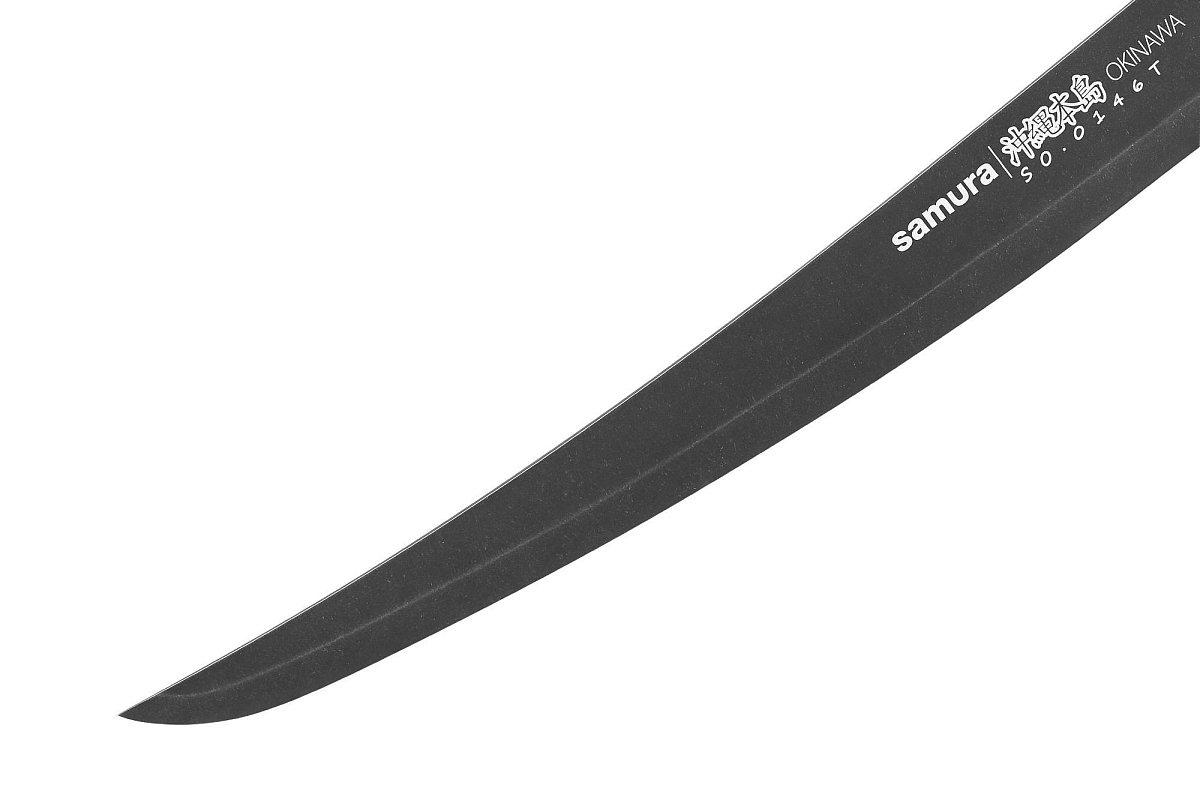 Samura OKINAWA Stonewash Slicing knife Tanto 9.0 poprawiając dokładność i zmniejszając wysiłek.