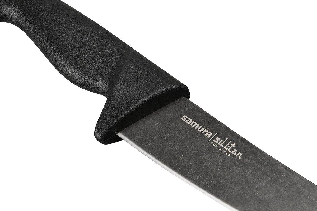 Samura SULTAN PRO Stonewash Kitchen knife Pichak 6.3 umożliwiając wykonanie szerokiego zakresu zadań kuchennych za pomocą jednego narzędzia.