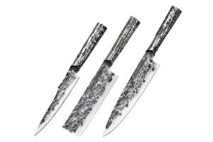 Samura METEORA Set of 3 kitchen knives: Utility knife, Nakiri knife and Chef's knife