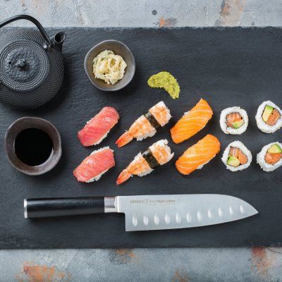 Samura MO-V Santoku knife hollow ground 7.0 że jest to doskonały wybór zarówno dla domowych kucharzy