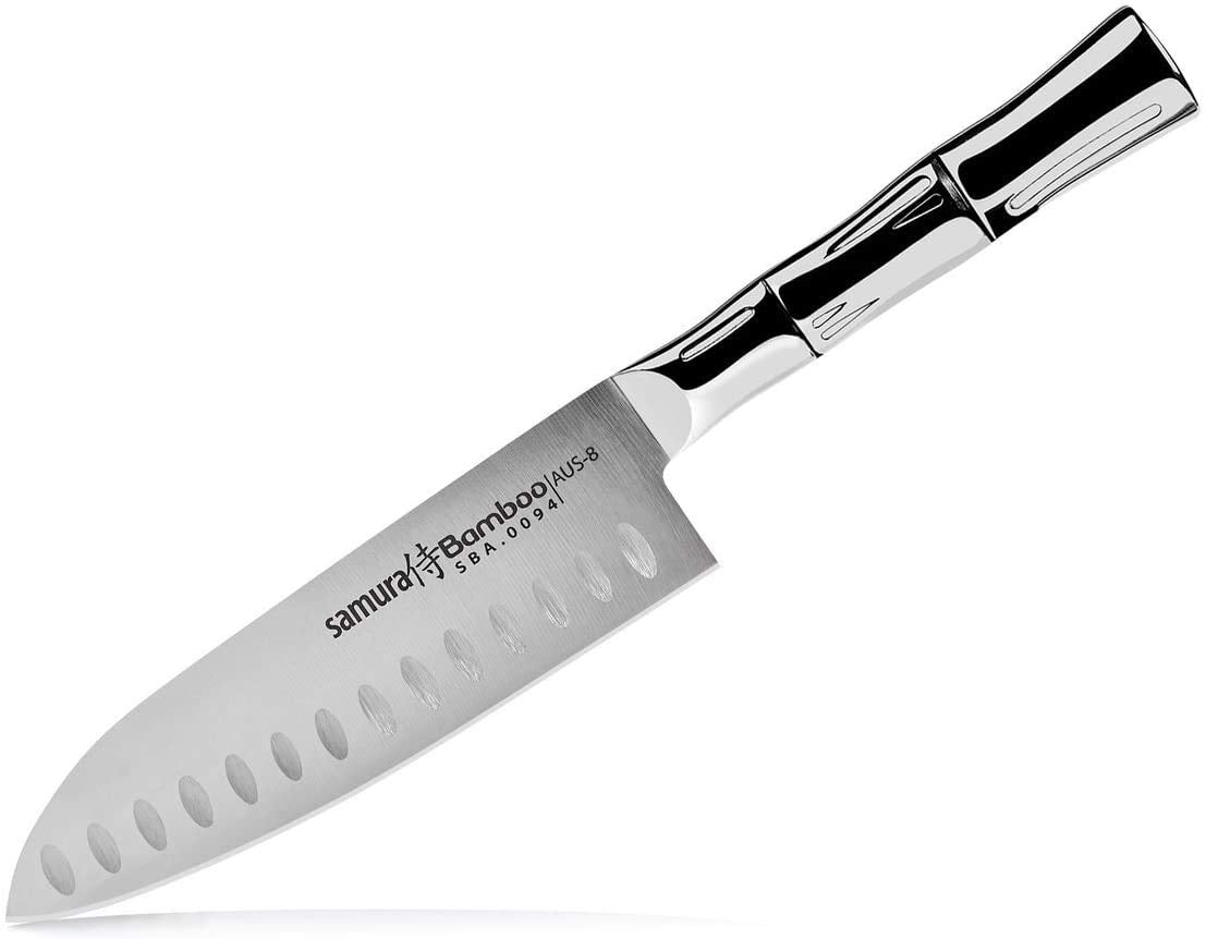 Samura BAMBOO Santoku knife hollow ground 6.3 Nóż Samura Bamboo Santoku to klasyczne narzędzie kuchenne w stylu japońskim