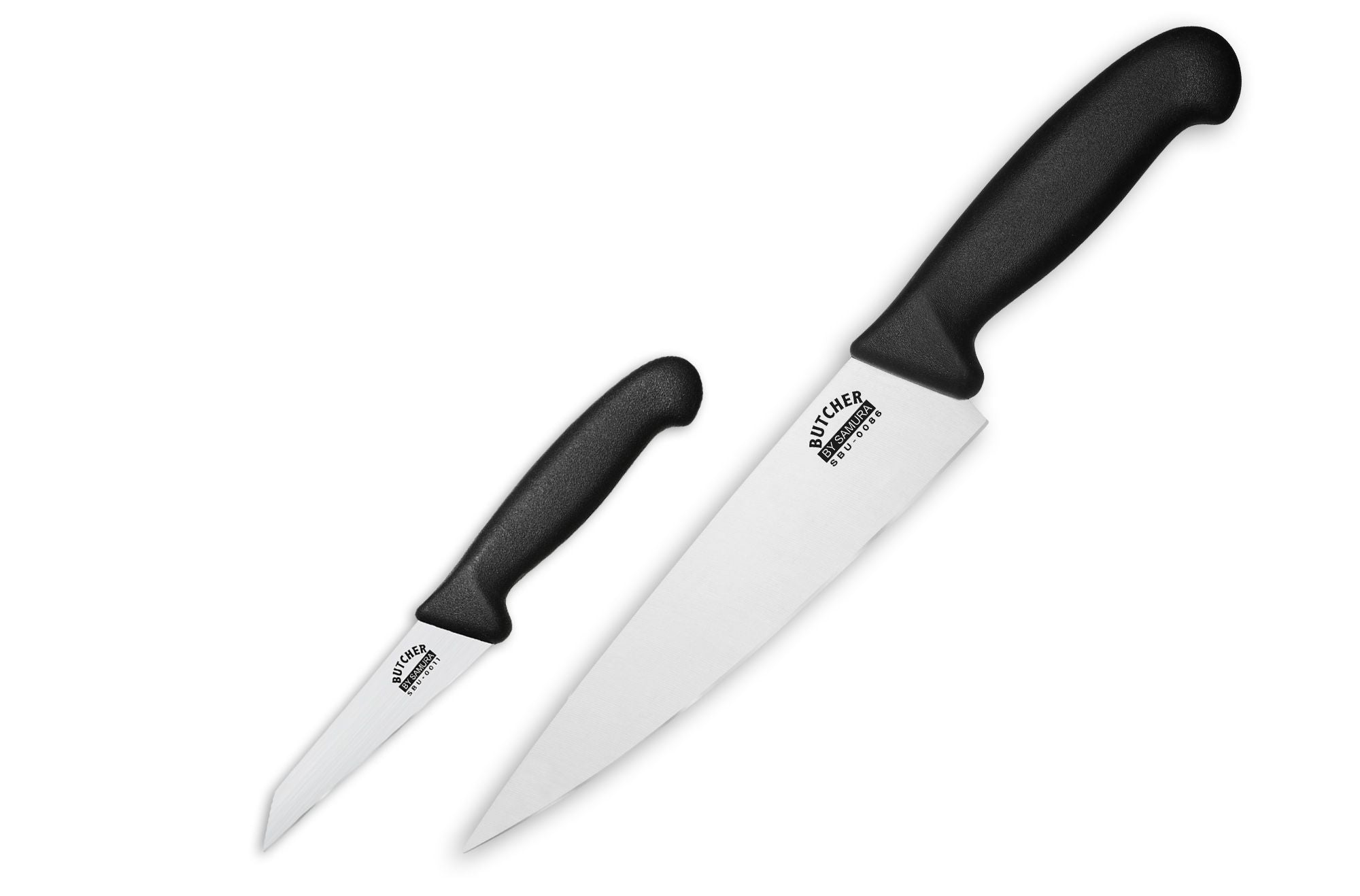 Samura BUTCHER Set of 2 kitchen knives: Paring knife, Chef's knife 1 Zestaw noży rzeźniczych Samura to praktyczne połączenie dwóch niezbędnych narzędzi kuchennych