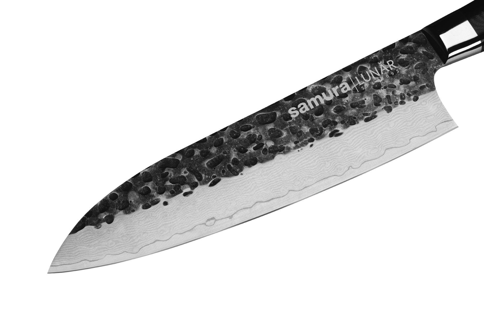 Samura PRO-S LUNAR Kitchen knife Santoku 7.0 siekania i precyzyjnego przygotowywania potraw. Zainspirowane powierzchnią księżyca ostrze ma unikalny teksturowany wzór