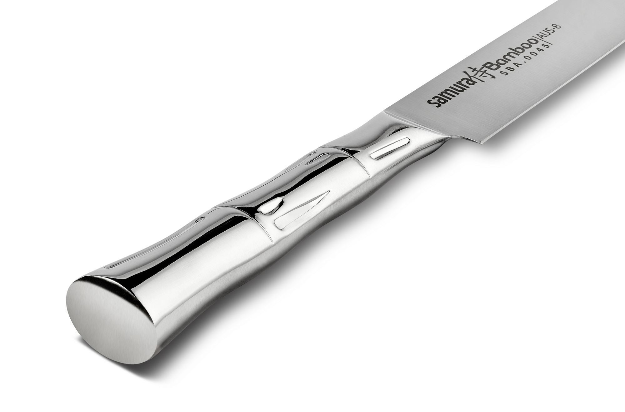 Samura BAMBOO Slicing knife 8.0 mięsa i innych produktów. Dzięki ostrzu o długości około 200 mm umożliwia tworzenie cienkich